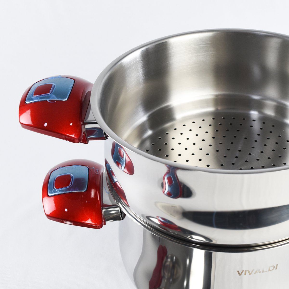 طنجرة احترافية لتحضير الكسكس Couscoussier VIVALDI en Inox et 3 pièce – Image 3
