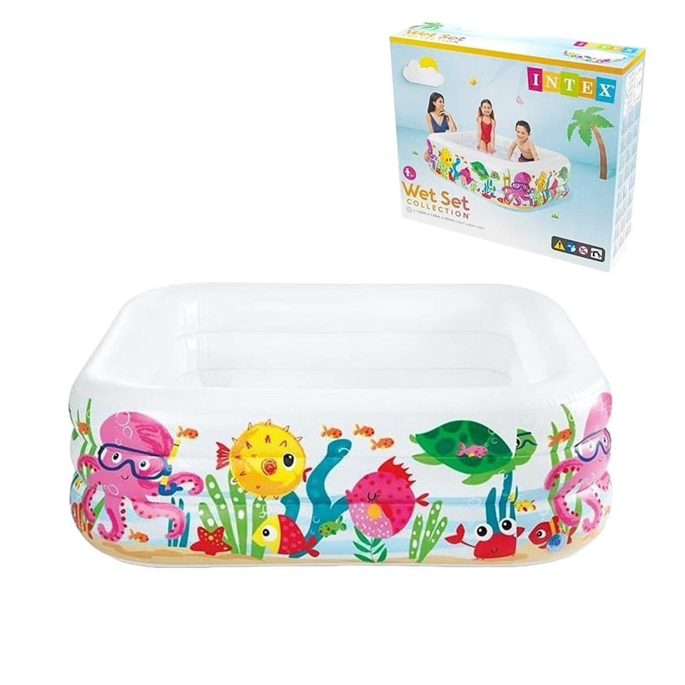 حوض سباحة مربع من انتكس piscinette gonflable océan carrée