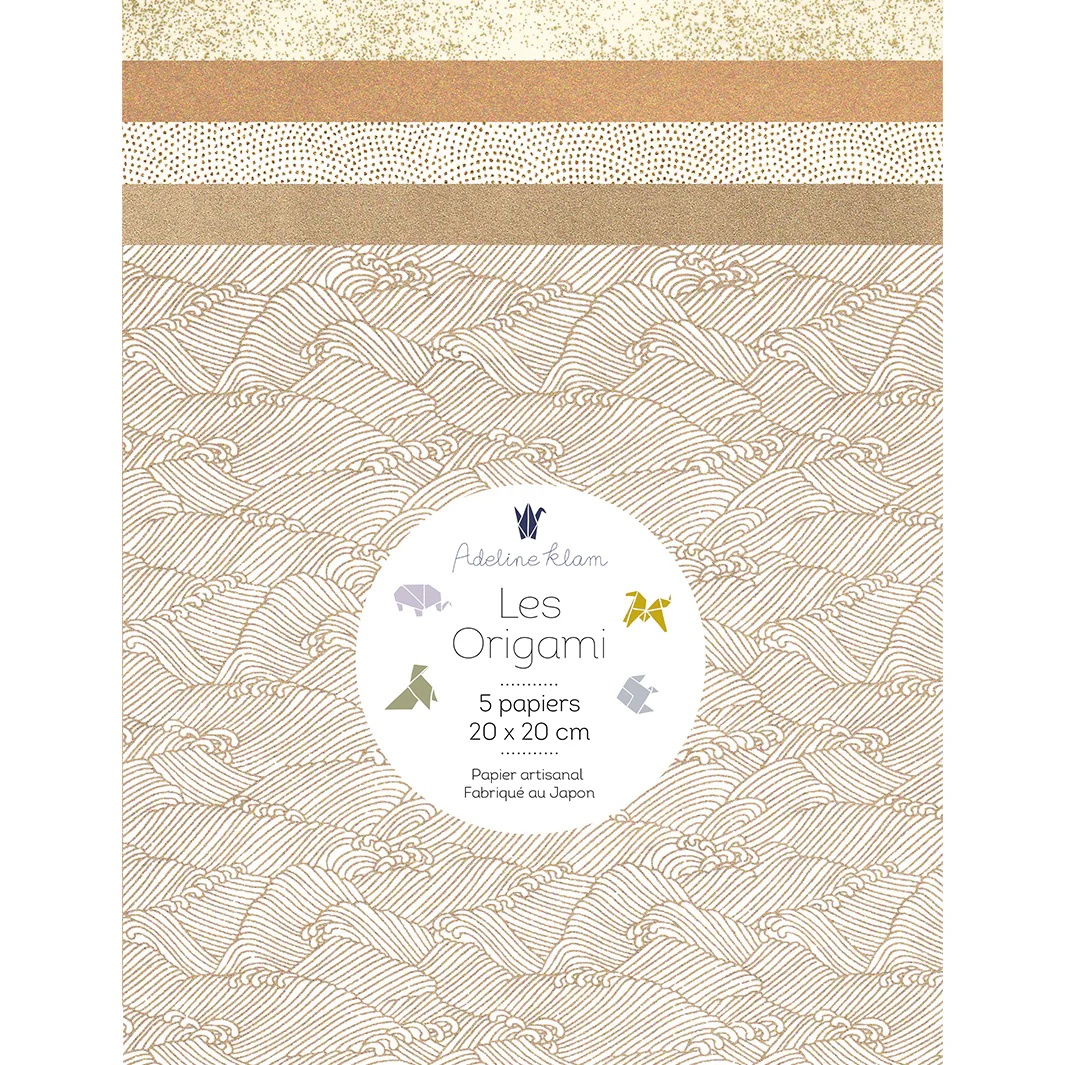 5 Papiers Origami - 20 x 20 cm - Océan Doré - 20F – Image 2