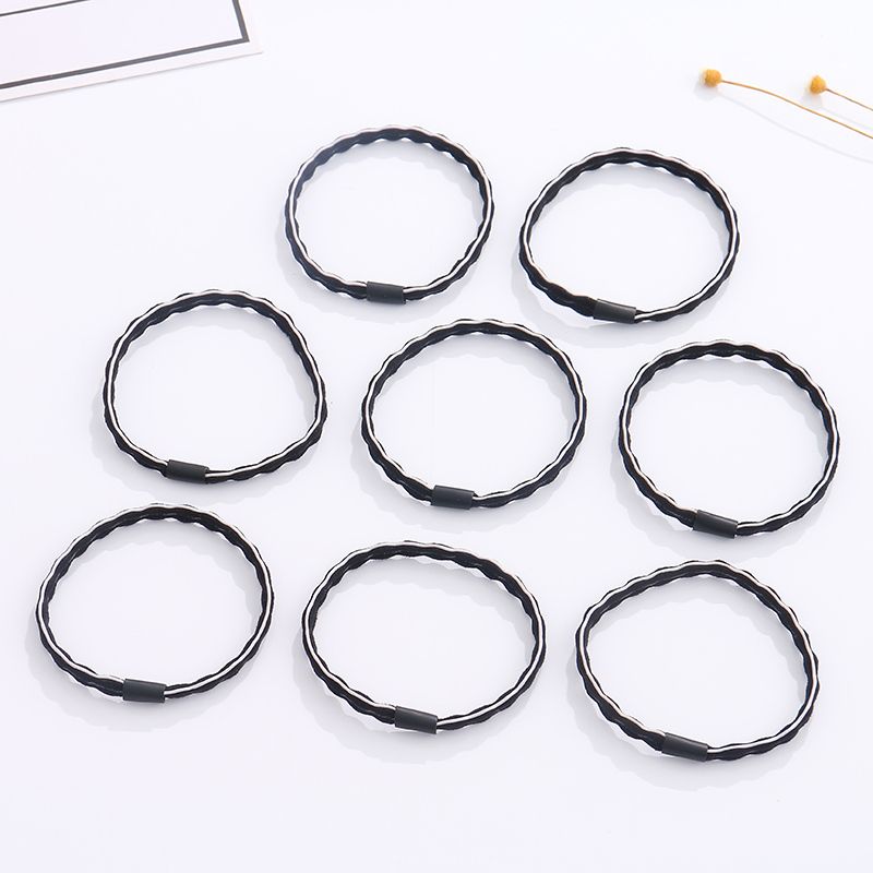 Pod shape silver wire basic hair ropes 8 pcs