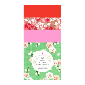 80 Papiers Origami - 6 x 6 cm - Clémentine