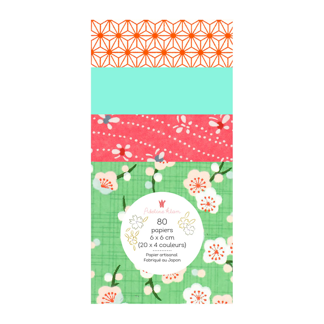 80 Papiers Origami - 6 x 6 cm - Orange et Vert – Image 2