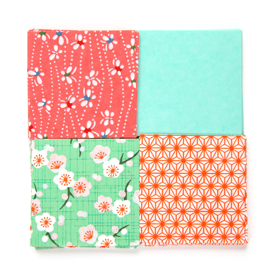 80 Papiers Origami - 6 x 6 cm - Orange et Vert – Image 4