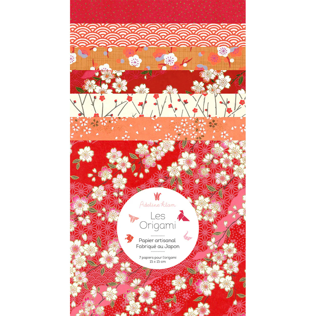 7 Papiers Origami - 15 x 15 cm - Groseille - N4 – Image 2