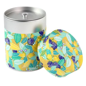 Boîte à Thé - Feuilles, Baies et Fruits - Jaune, Turquoise et Violet - M853