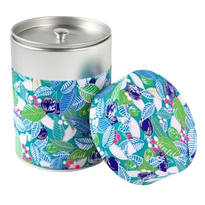 Boîte à Thé - Feuilles, Baies et Fruits - Turquoise, Bleu et Vert - M854