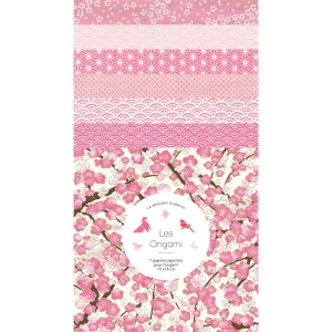 7 Papiers Origami - 15 x 15 cm - Rose - C