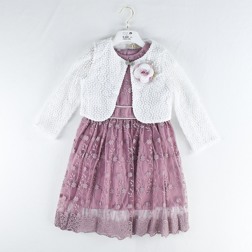 طقم فستان ربيعي للبنات Ensemble Robe pour filles – Image 3