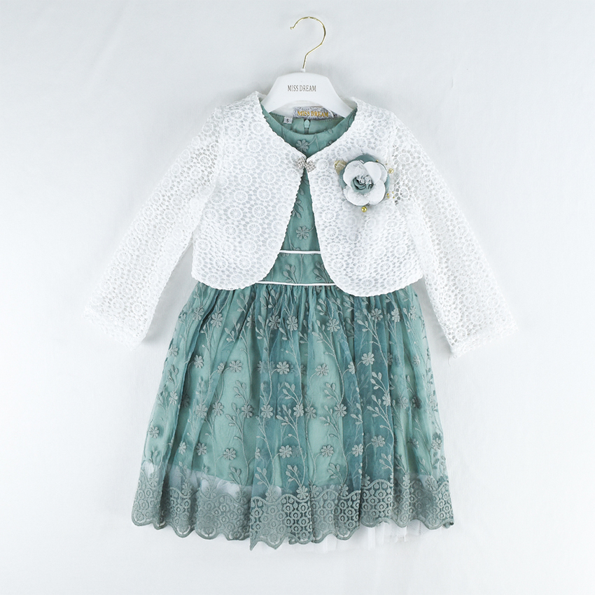 طقم فستان ربيعي للبنات Ensemble Robe pour filles – Image 2