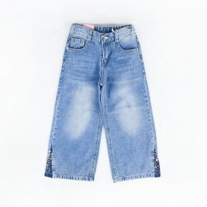 سروال جينز واسع للبنات pantalon large Jean filles
