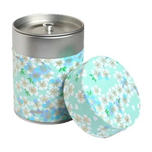 Boîte à thé - Fleurs de Cerisier - Vert d'eau, Bleu et Mauve - M626