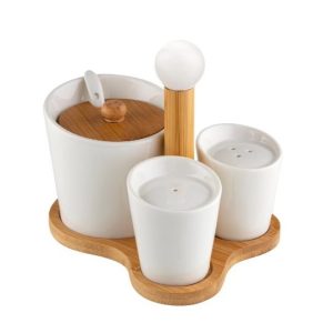 مجموعة طقم توابل سيراميك Set d’épices en céramique et bambou
