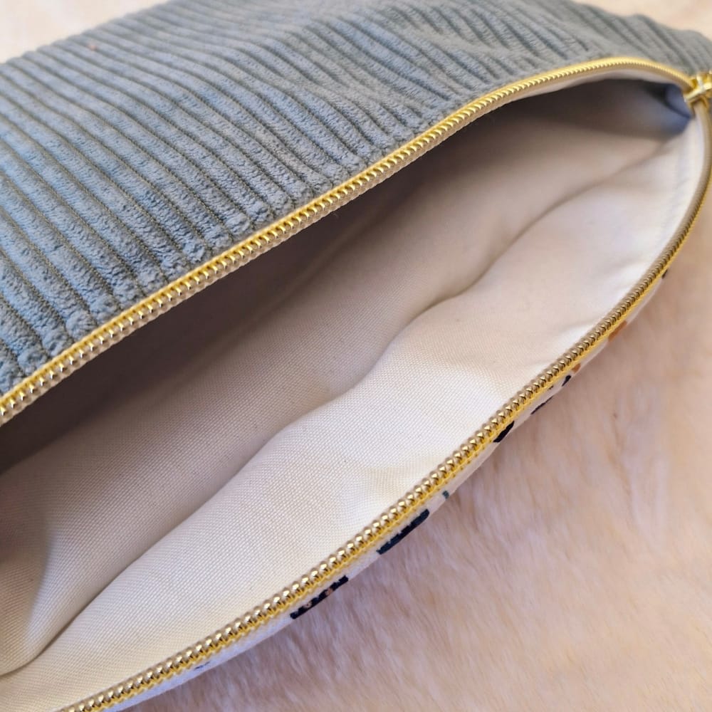 Sac banane femme en velours côtelé bleu clair ou foncé "DREAM" – Image 8