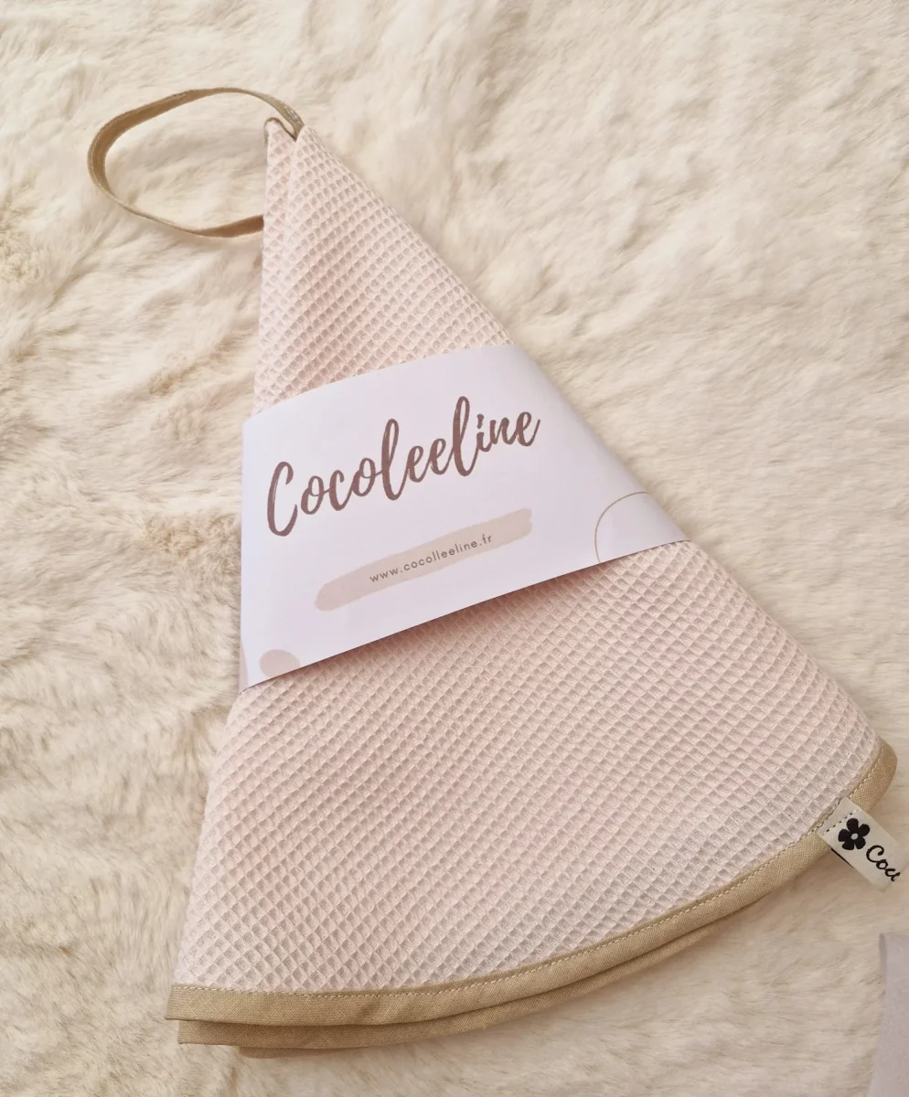 Essuie-main rond en nid d'abeille rose – Élégance et absorption optimale – Image 3