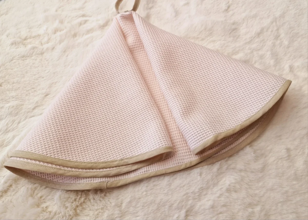 Essuie-main rond en nid d'abeille rose – Élégance et absorption optimale – Image 5