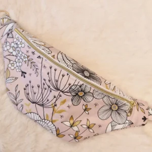 Sac Banane pour femme Rose Pâle à Fleurs fait main– Élégance et Douceur au Quotidien "Prima"