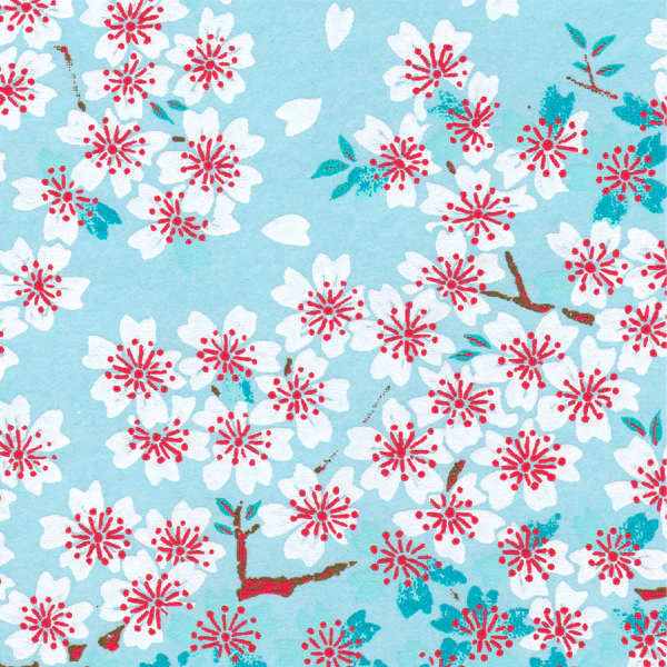 Boîte à thé - Fleurs de Cerisier - Bleu Ciel - M580 – Image 3