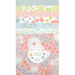 7 Papiers Origami - 15 x 15 cm - Adeline Klam x Mini Labo - Litchi
