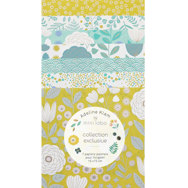 7 Papiers Origami - 15 x 15 cm - Adeline Klam x Mini Labo - Yuzu – Image 2