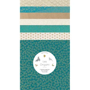 7 Papiers Origami - 15 x 15 cm - Lapislazuli - E