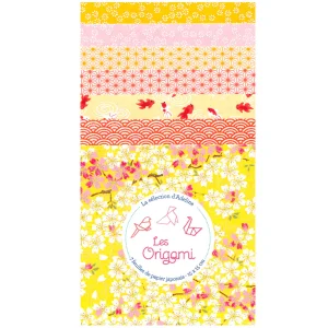 7 Papiers Origami - 15 x 15 cm - Jaune et Orange - A