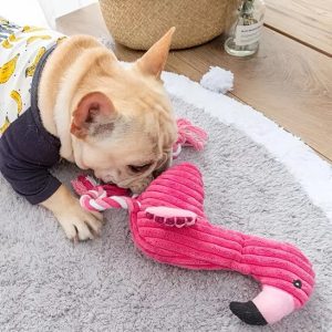 PELUCHE POUR CHIEN FLAMANT ROSE