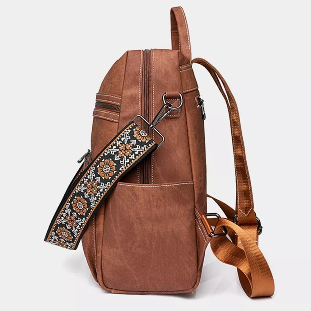 Grand sac à dos cuir vintage – Image 9