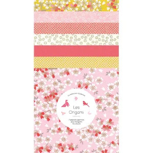 7 Papiers Origami - 15 x 15 cm - Pamplemousse - L2