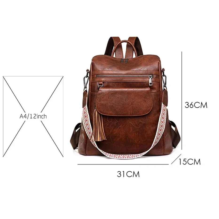 Grand sac à dos en similicuir pour femme – Image 6