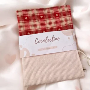 Torchon Nid d'Abeille Double Épaisseur avec Motif Cœur – Ultra-Absorbant 45 x 60 cm