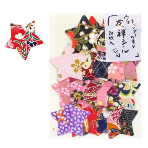 Lot de 20 Stickers en Papier Japonais - Étoiles - Traditionnel