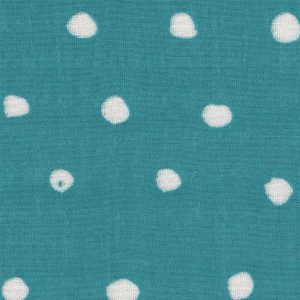 Tissu japonais - Pois blanc fond Turqoise - T297