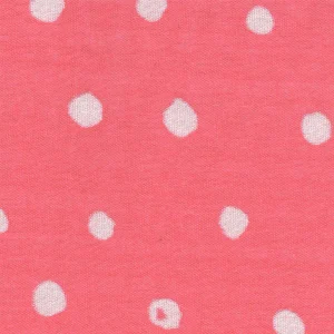 Tissu Japonais - Pois Blanc Fond Rose - T339