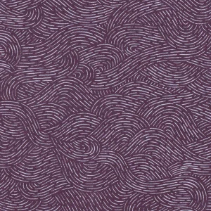 Tissu japonais - Vagues trait blanc fond violet - T063