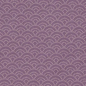 Tissu japonais - Vagues pointillés blanc fond mauve - T066