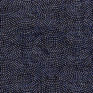 Tissu japonais - Vagues pointillés samekomon blanc fond noir - T079