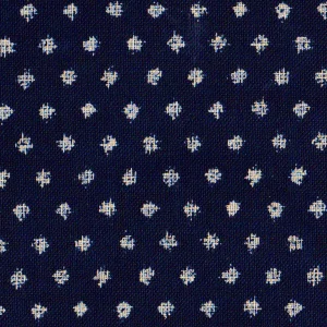 Tissu japonais - Pois blanc fond bleu - T080