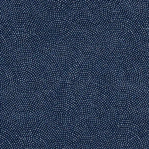 Tissu japonais - Vagues pointillés samekomon blanc fond bleu - T141