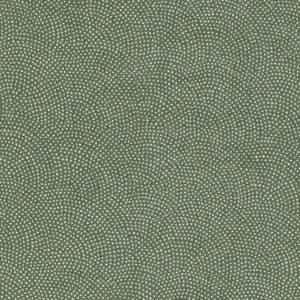 Tissu japonais - Vagues pointillés samekomon blanc fond kaki - T142