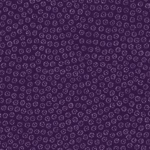 Tissu japonais - Petites fleurs blanches fond violet - T212