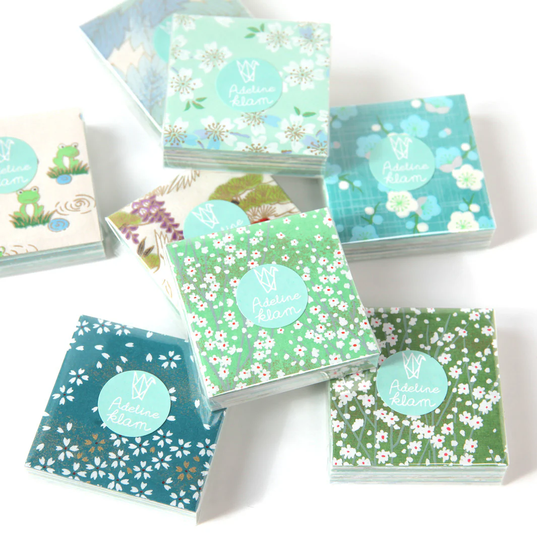100 Papiers Origami - 6 x 6 cm - Vert Clair et Foncé, Vert d'Eau et Menthe et Bleu Turquoise - Garden – Image 8