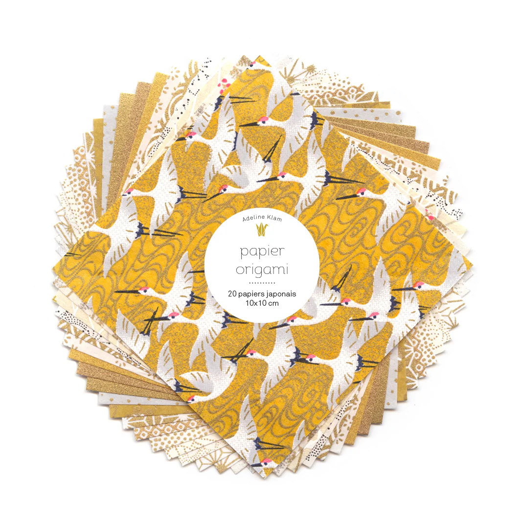 20 Papiers Origami - 10 x 10 cm - Doré – Image 2