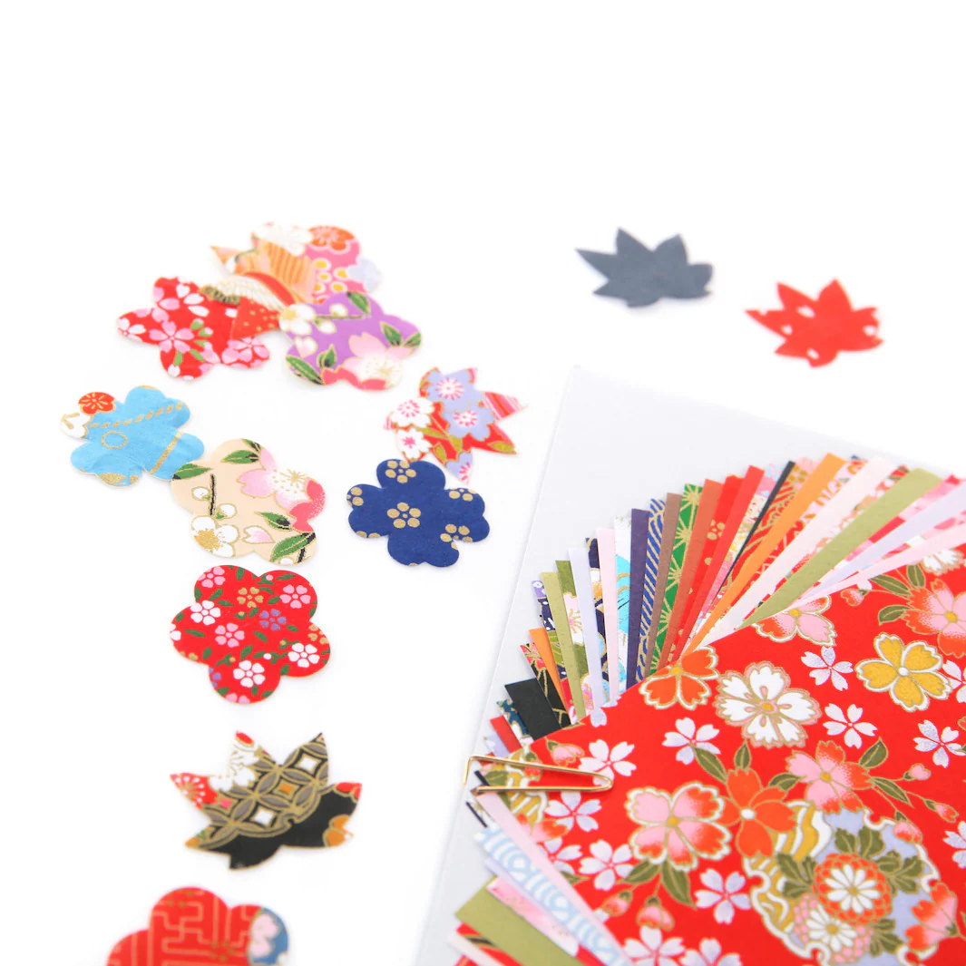 40 Papiers Origami et Stickers - 15 x 15 cm - Motifs Traditionnels et Unis - Mélange Aléatoire – Image 5