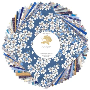 20 Papiers Origami - 15 x 15 cm - Océan