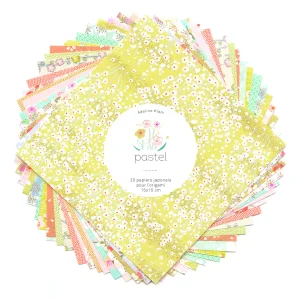 20 Papiers Origami - 15 x 15 cm - Pastel