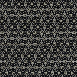 Tissu Japonais - Étoiles Blanc Crème Fond Bleu Nuit - T076