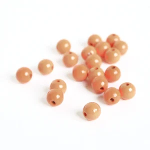 Lot de 20 perles en bois - Orange Clair - 10mm
