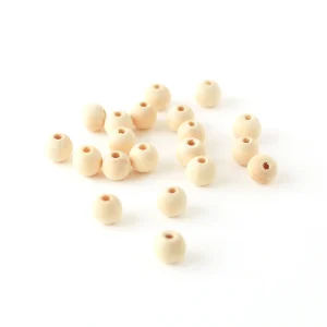 Lot de 20 perles en bois - Naturel - 10mm