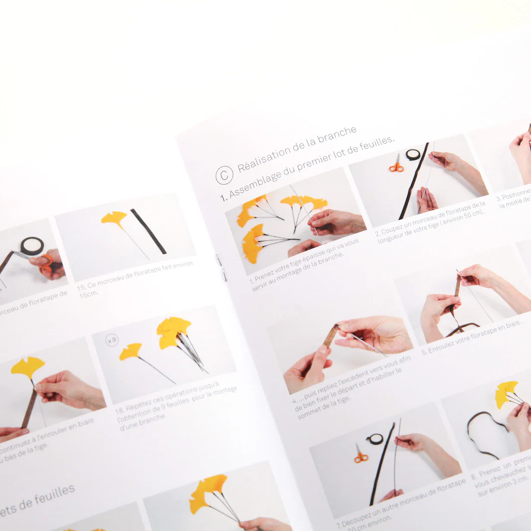 Kit 3 Branches de Ginkgo - Jaune Moutarde, Rose Clair, Bleu Nuit et Bleu Canard - Miyabi – Image 9