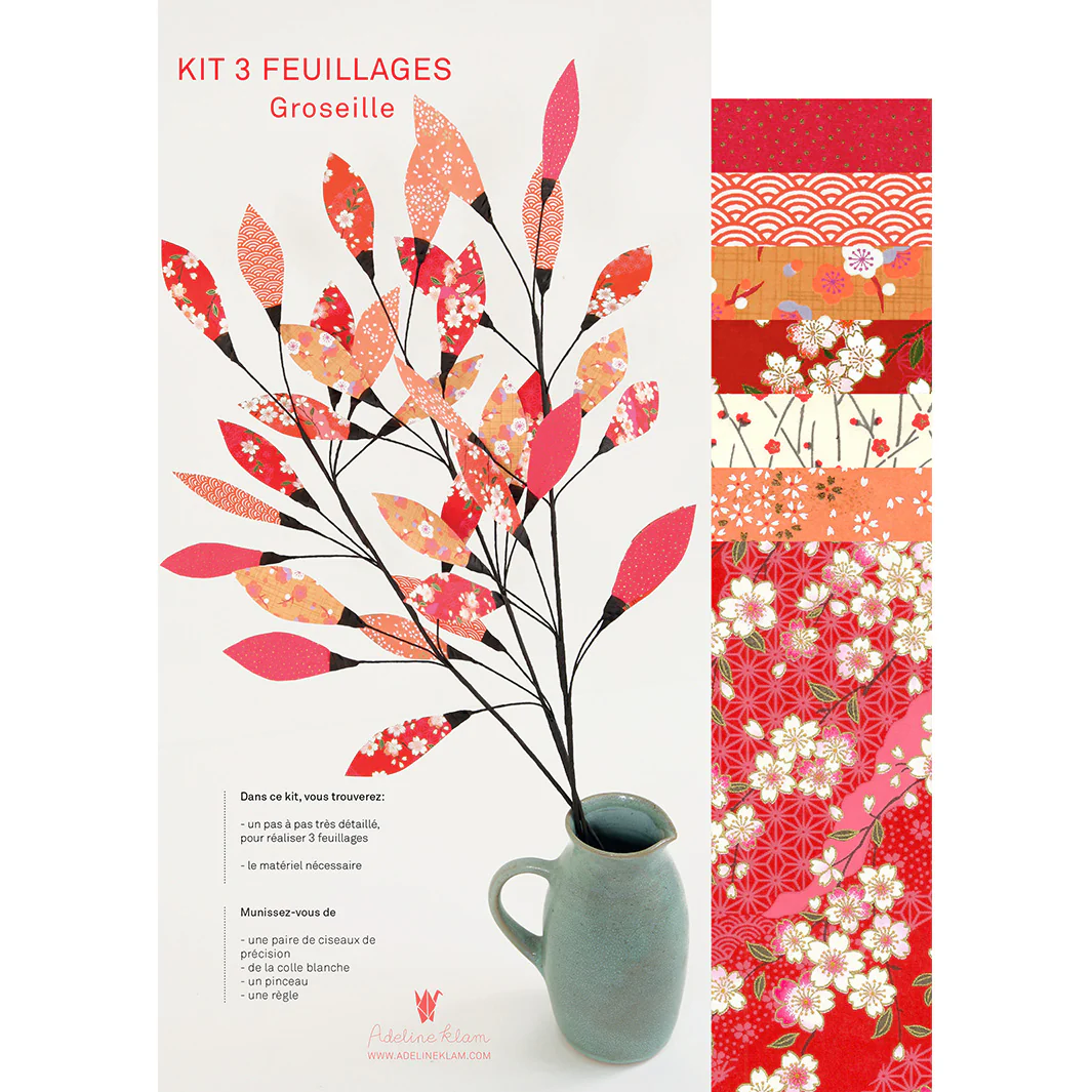 Kit 3 Feuillages - Rouge, Rose et Orange - Groseille – Image 4